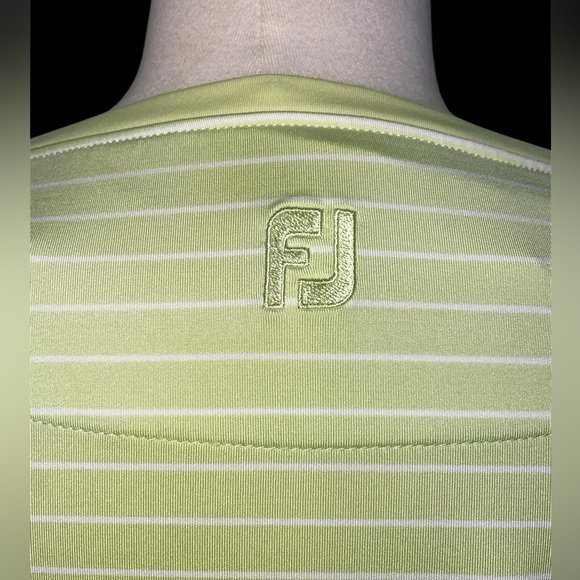 Footjoy 3/4 sleeves light/bright green with white stripes - Picture 3 of 4